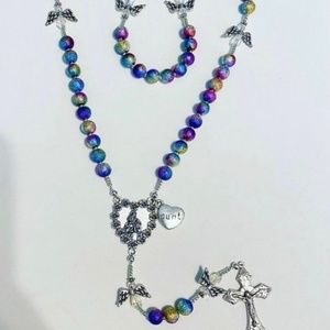 Rainbow Angel Rosary Beads